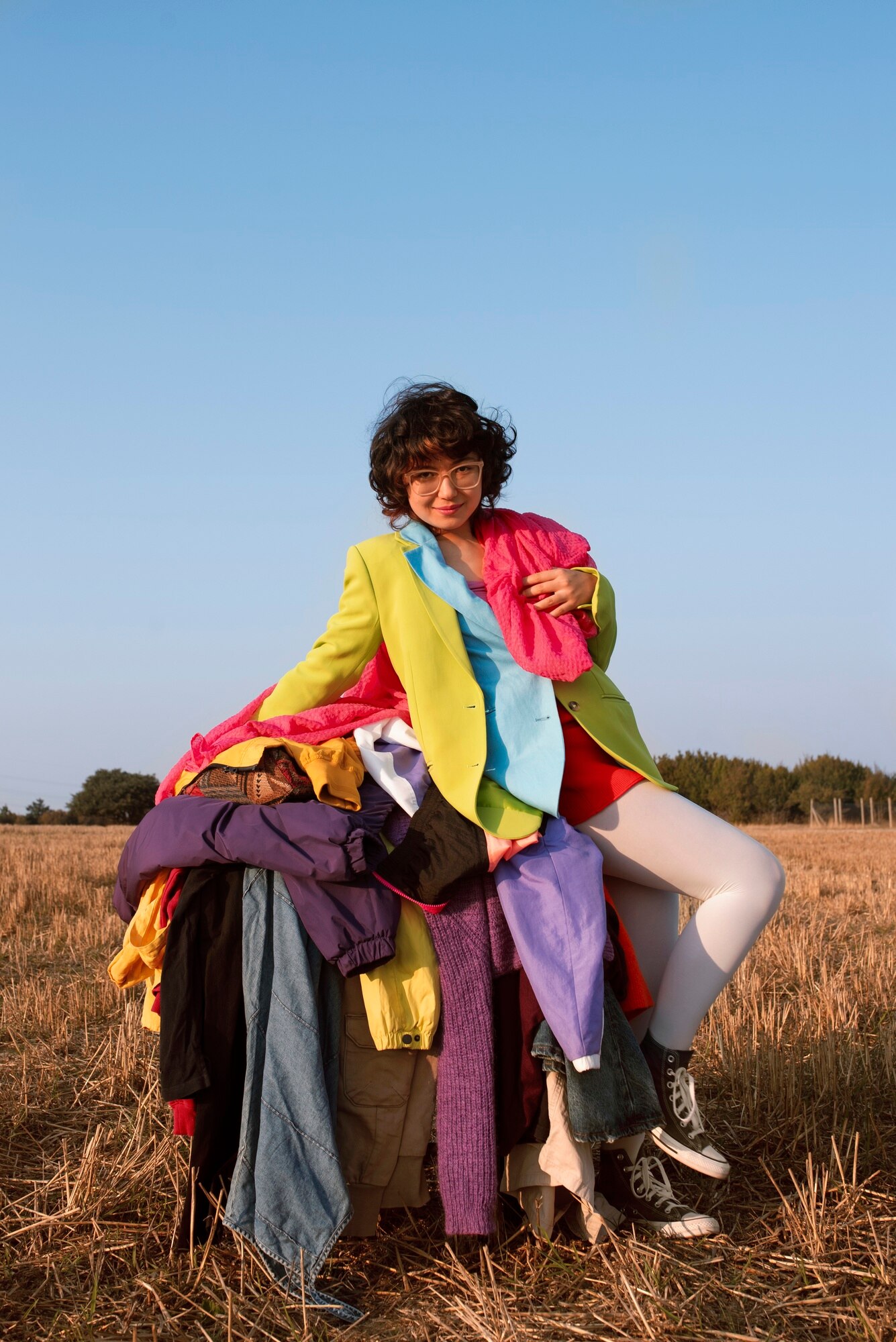 full shot woman posing fast fashion concept 23 2150805333